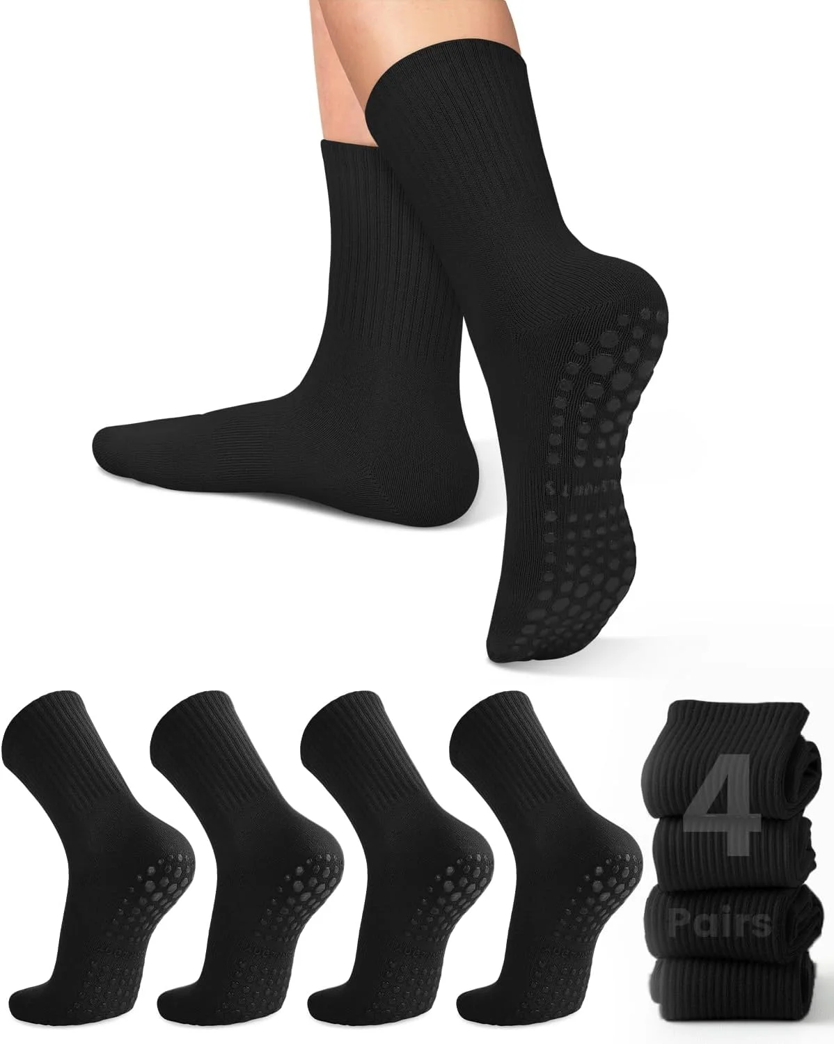 Pilates & Yoga Unleashed Studio - 4 pairs of women's yoga socks,