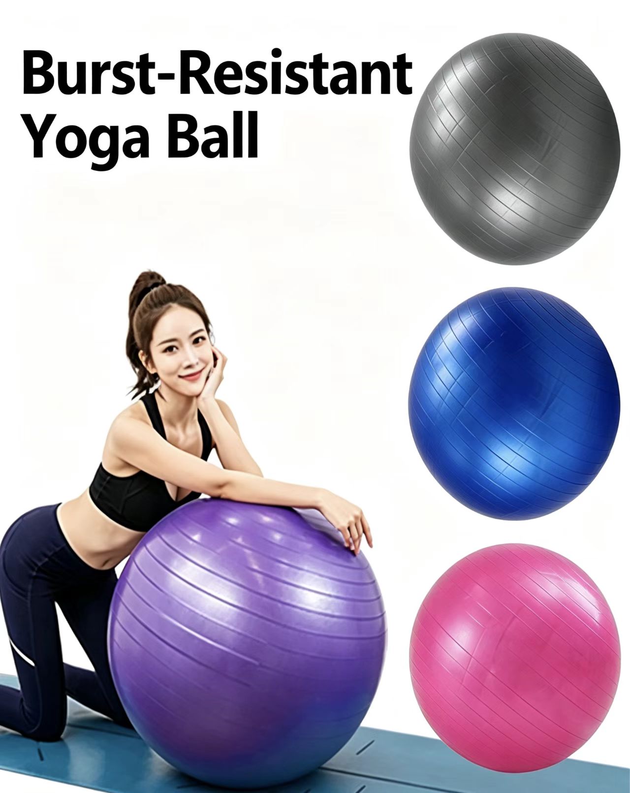 Thickened PVC Yoga Ball/Pilate - Pilates Yoga Pregnancy ulasan dan harga