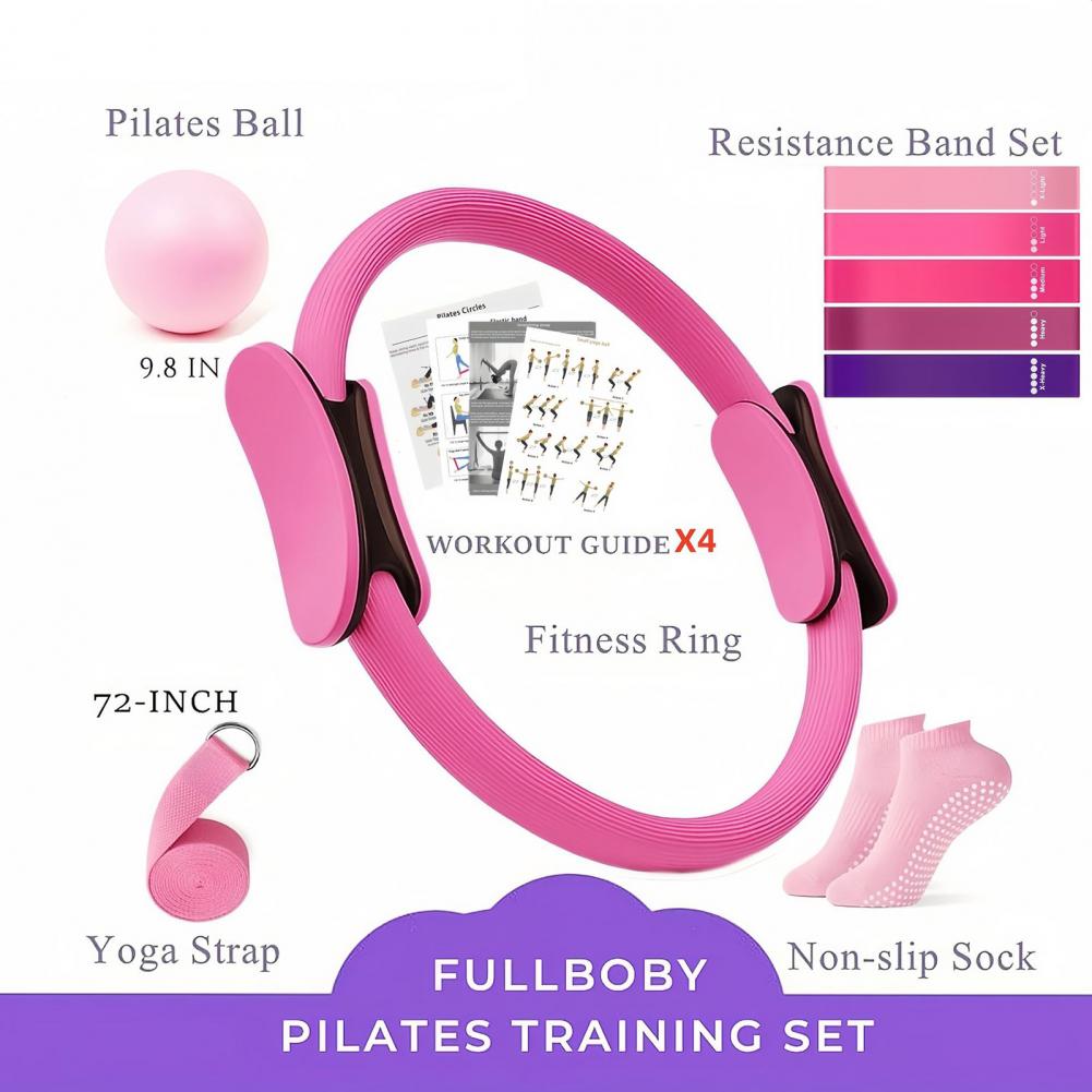 9Pcs/Set Yoga Fitness Kit with - Pilates Yoga Resistance Ring ulasan dan harga