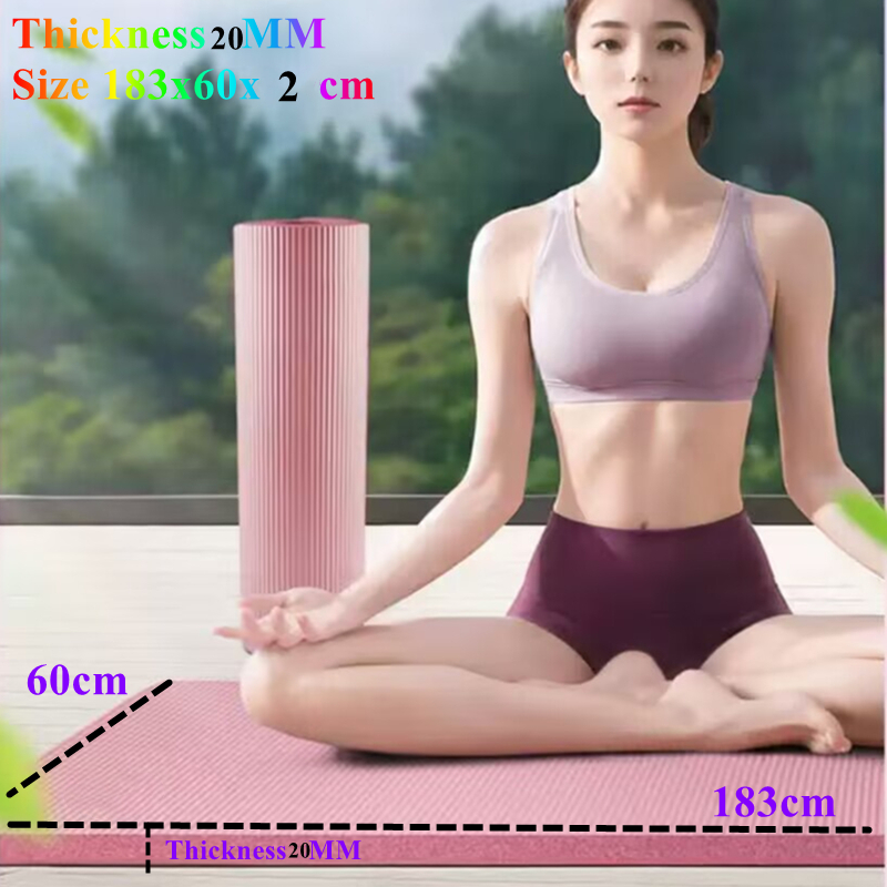 20MM Yoga Mat Anti-skid 183×60 - Pilates Yoga Matte ulasan dan harga