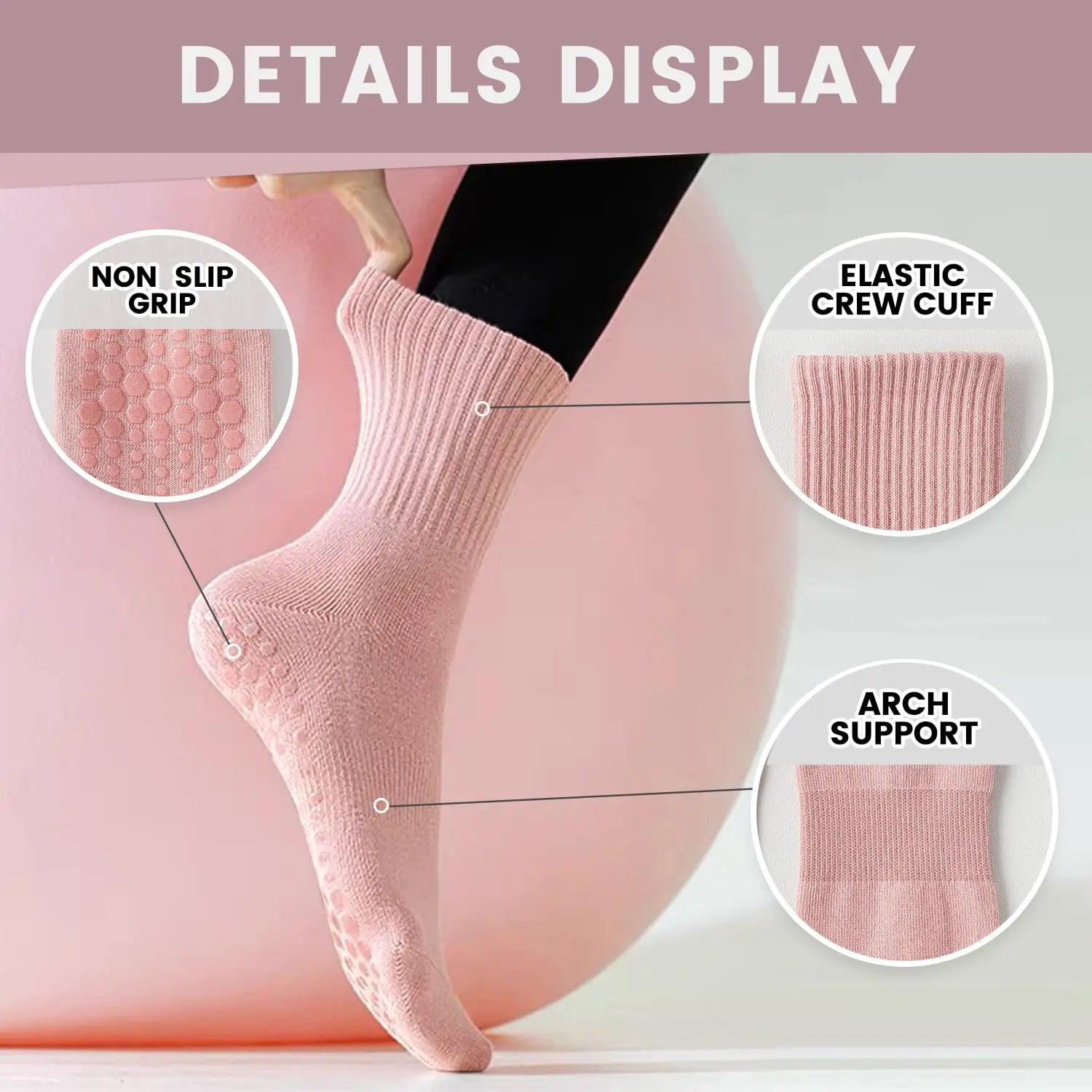 4 pairs of women's yoga socks, - Pilates & Yoga Unleashed Studio ulasan dan harga