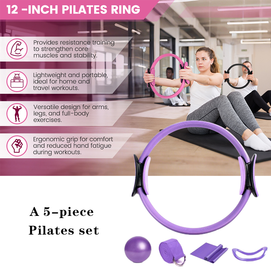 Customized LOGO 5-Piece Home G - Pilates Yoga Resistance Ring ulasan dan harga